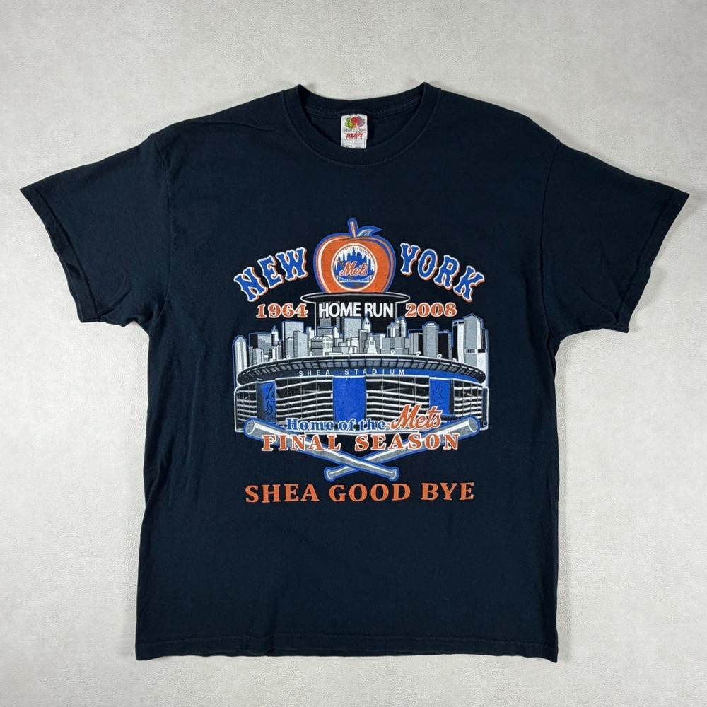 New York Mets Shea Goodbye 1964-2008 Men's T-shirt Size XL Fruit of the Loom
